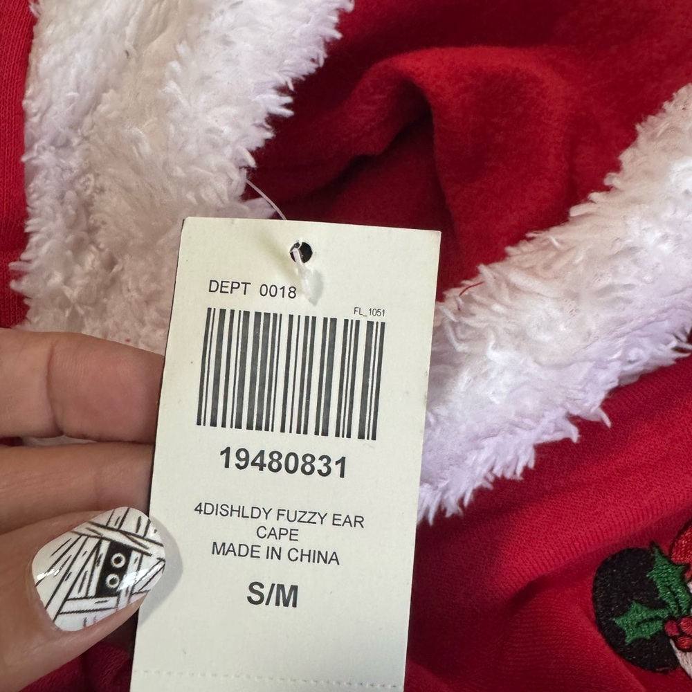 Disney Christmas  cape with hood NWT S/M - Picture 5 of 5